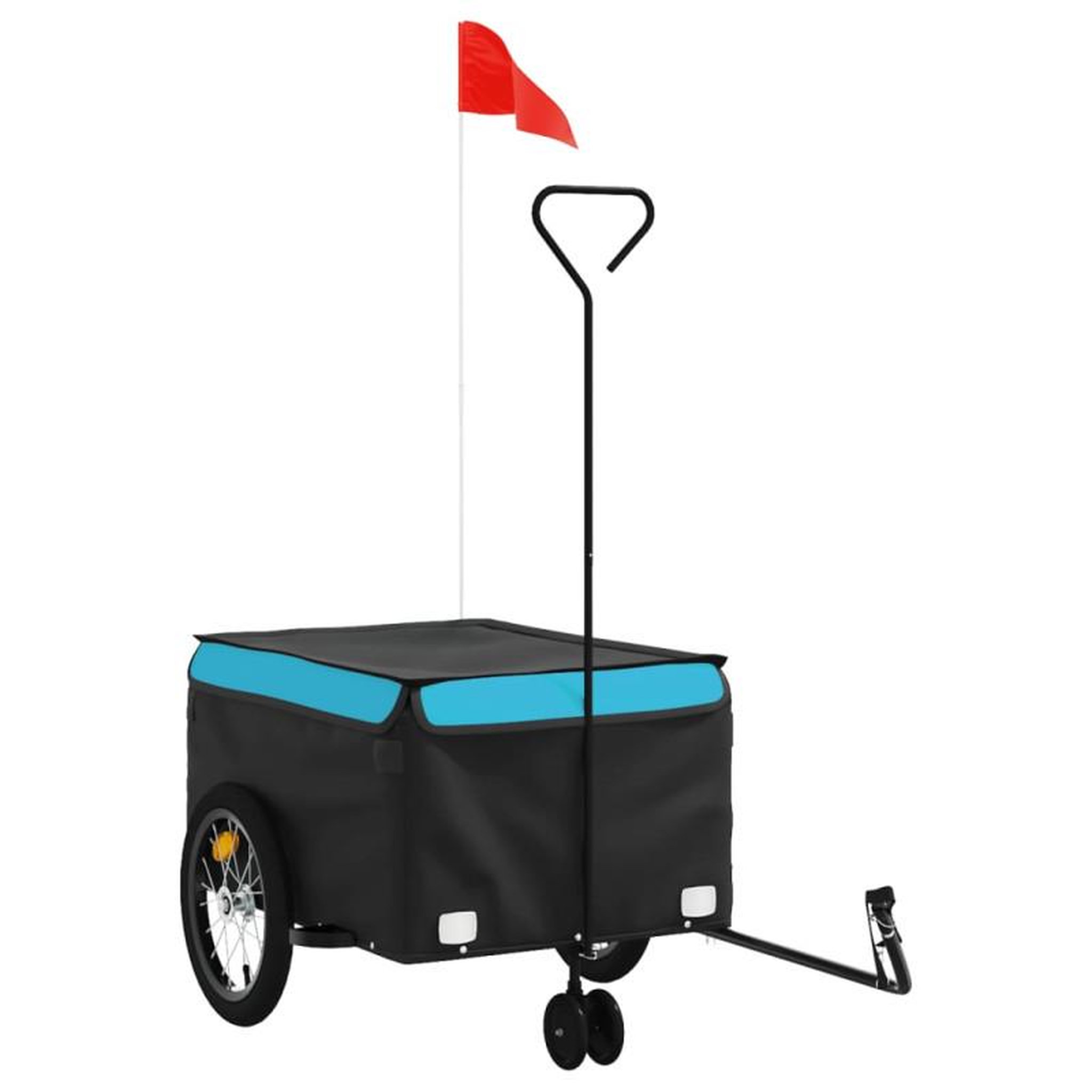 Voir la diapositive 2 : VIDAXL Remorque de vélo noir et bleu 45 kg fer