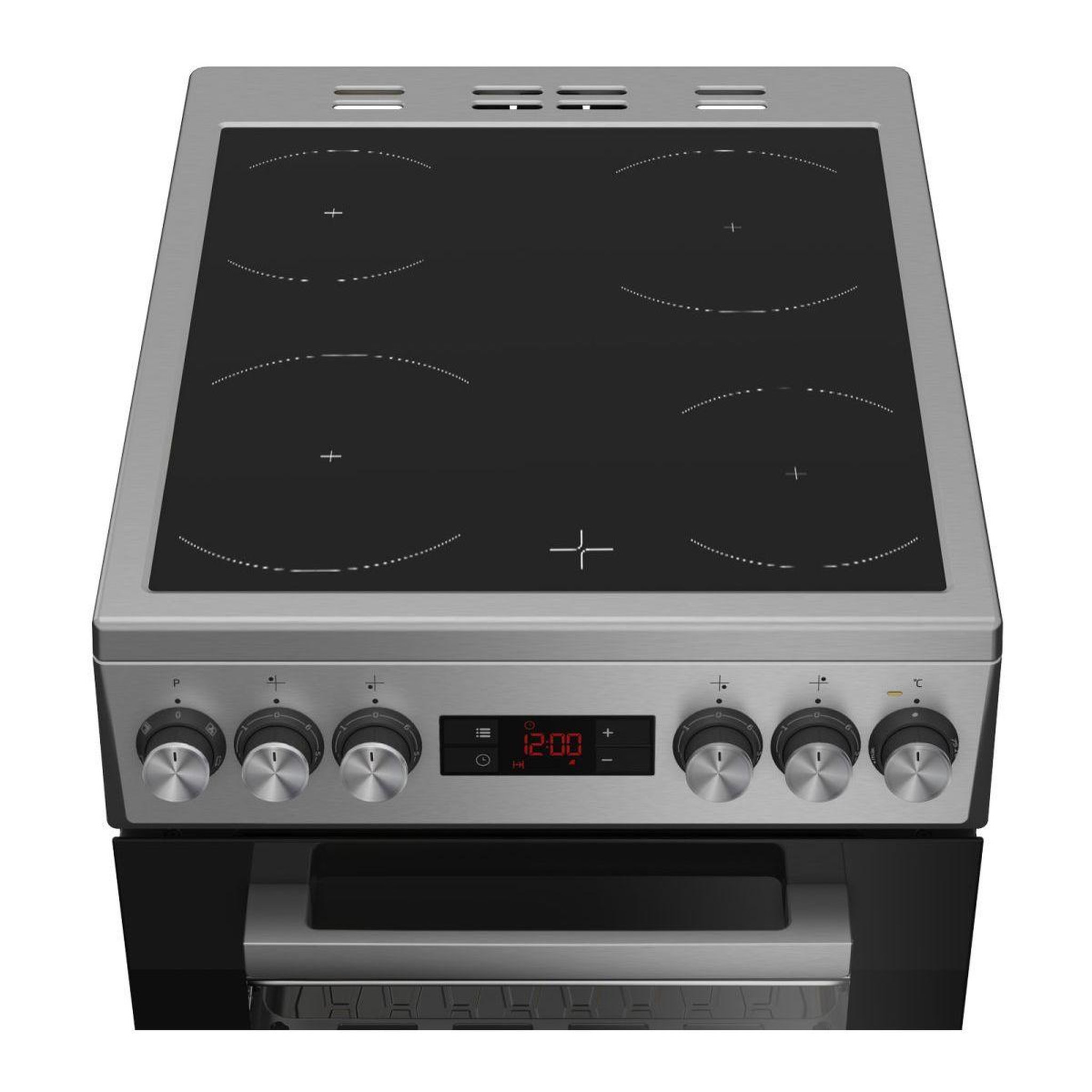 Voir la diapositive 2 : Beko Cuisinière vitrocéramique fse57300gx