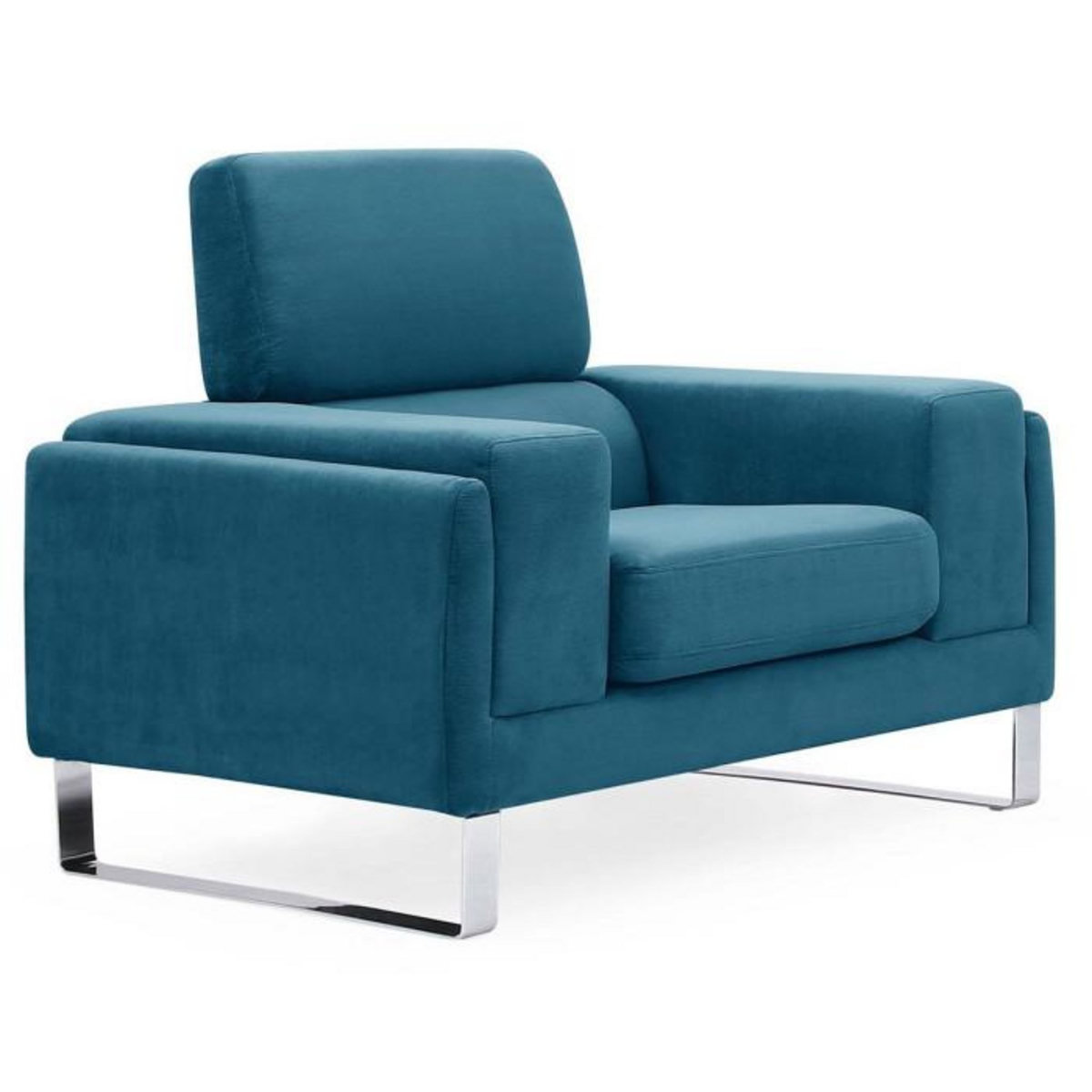 Paris Prix Fauteuil Design en Velours Côtelé  Ezekiel  104cm Bleu