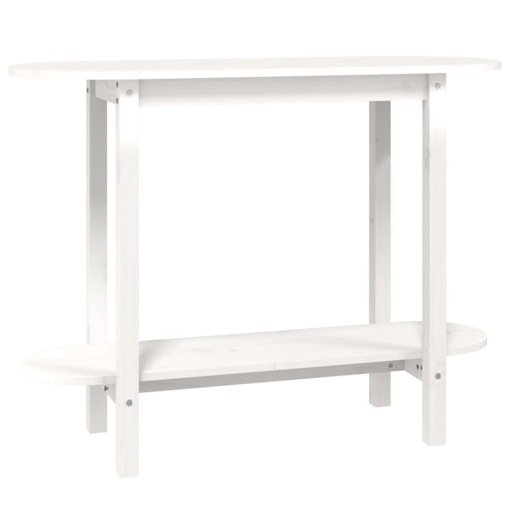 Voir la diapositive 2 : VIDAXL Table console Blanc 110x40x80 cm Bois massif de pin