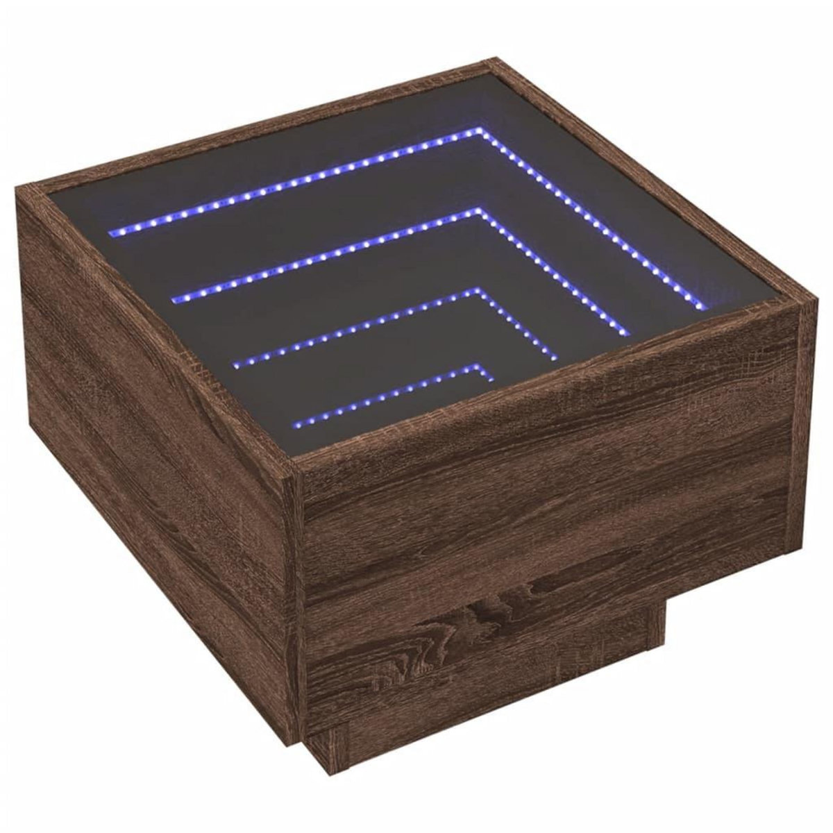 VIDAXL Table d'appoint et LED chene marron 40x40x30 cm bois ingenierie