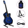 Voir la diapositive 3 : VIDAXL Jeu de guitare 12pcs occidental avec égaliseur et 6 cordes Bleu