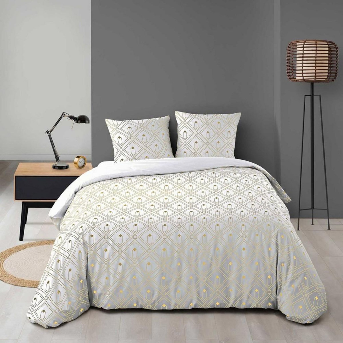 Douceur d'Intérieur Housse de couette 240x220 + 2 taies Izac microfibre