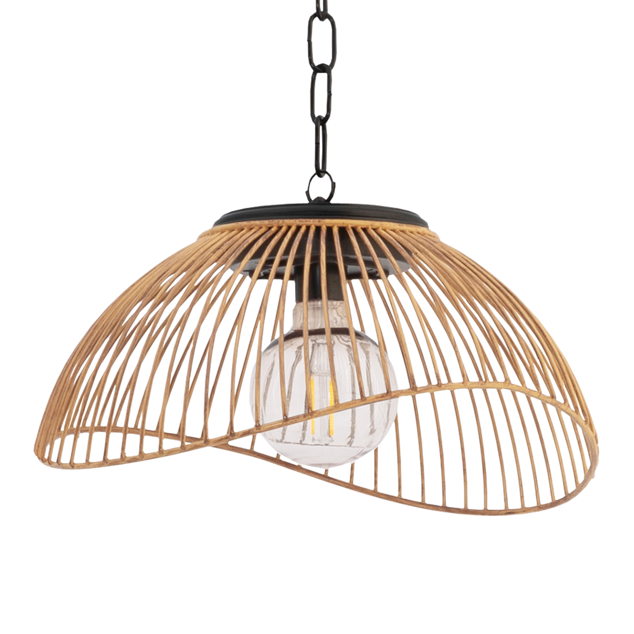 ID MARKET Lampe solaire extérieure SYDNEY suspension en métal effet rotin