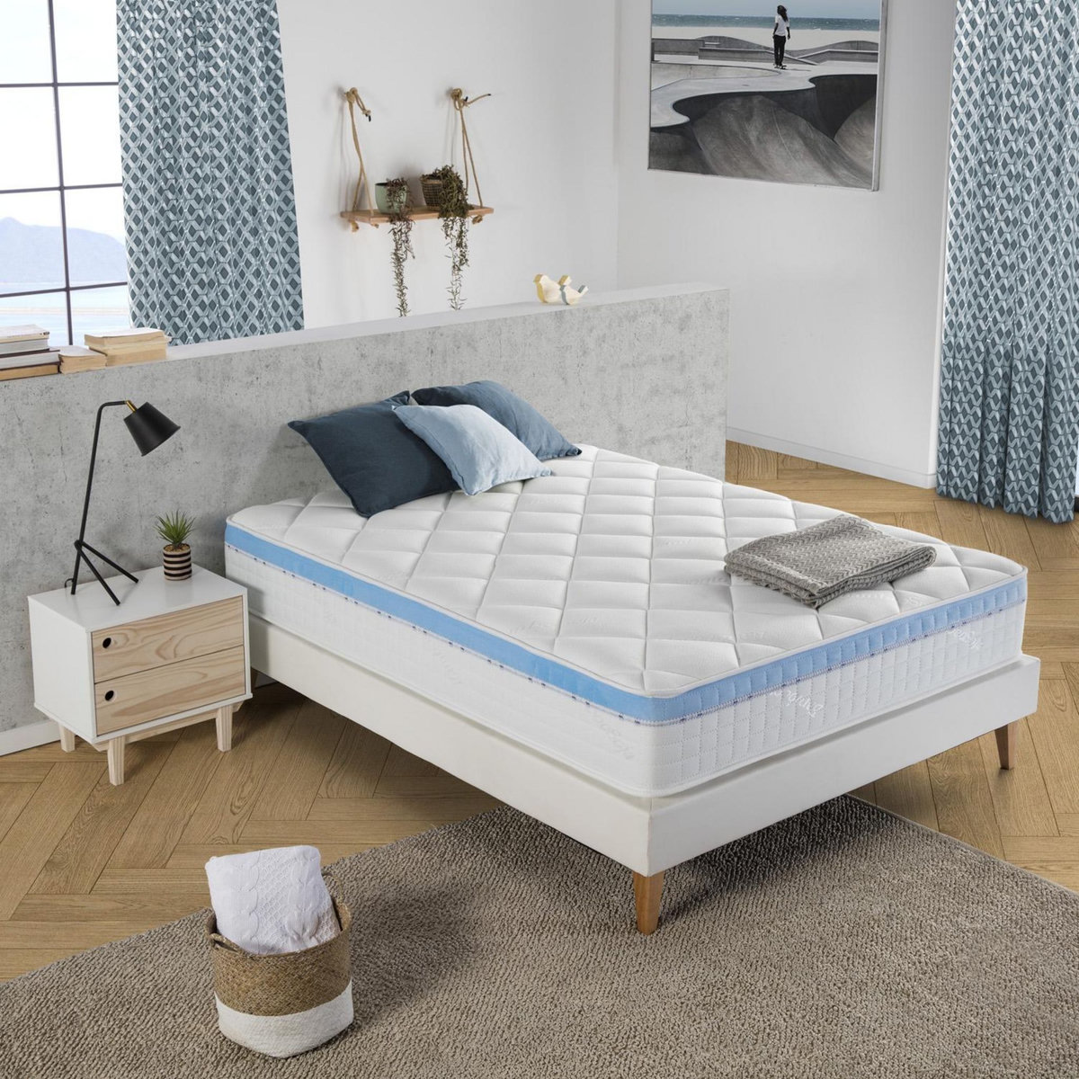 MARCKONFORT Matelas à mémoire de forme GEL ACTIVE 140X190, 25cm épaisseur