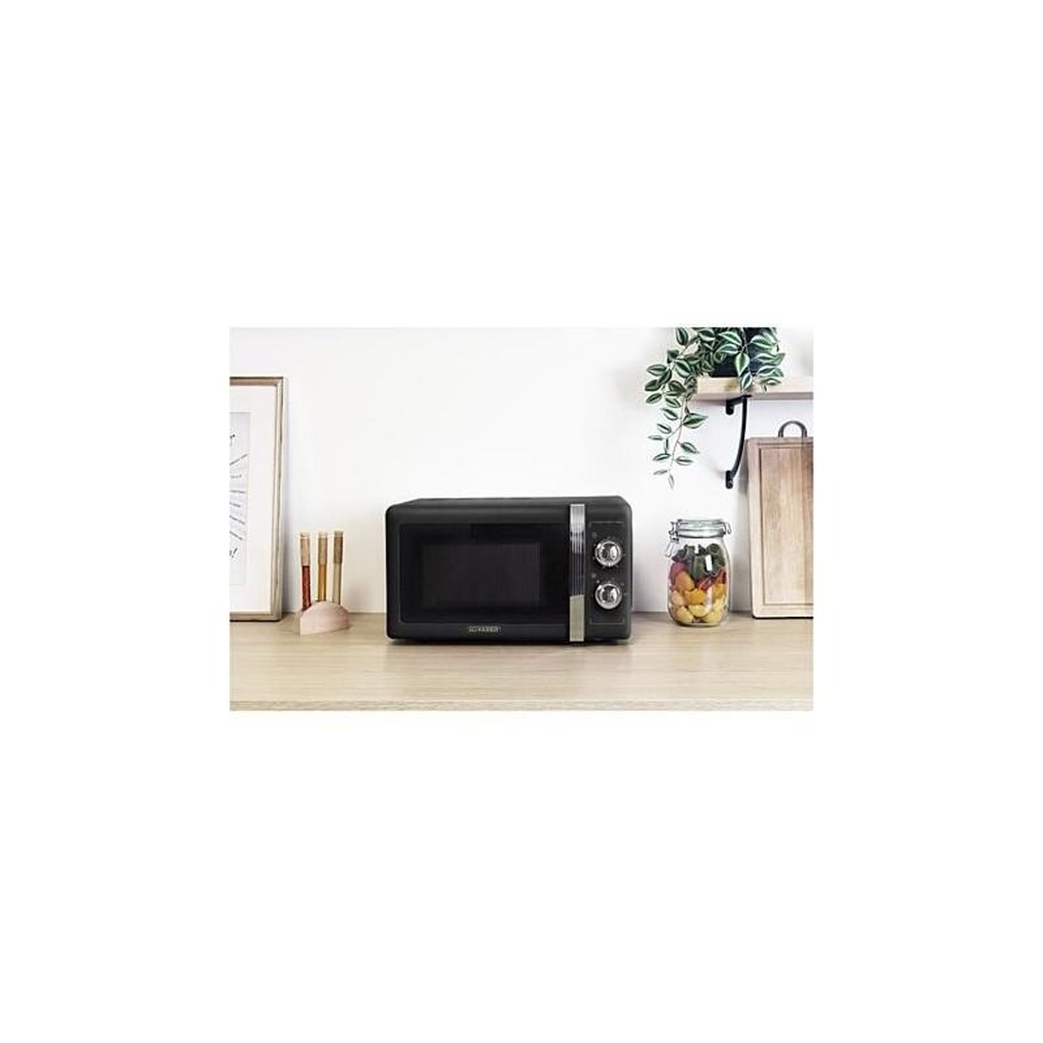 Voir la diapositive 3 : SCHNEIDER Micro-ondes 20l vintage 20l noir mate smw20vmb schneider