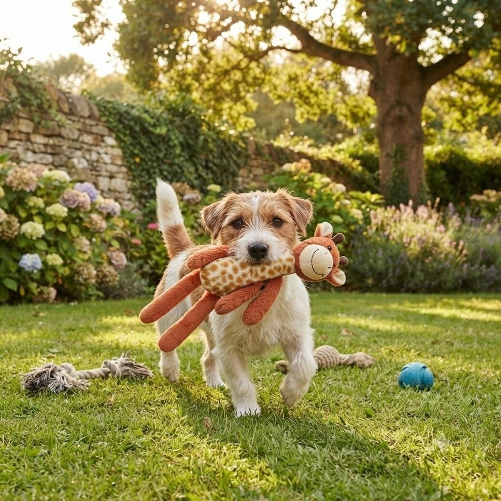 Voir la diapositive 5 : Eden Jeu sonore pour chien garfa la girafe en peluche