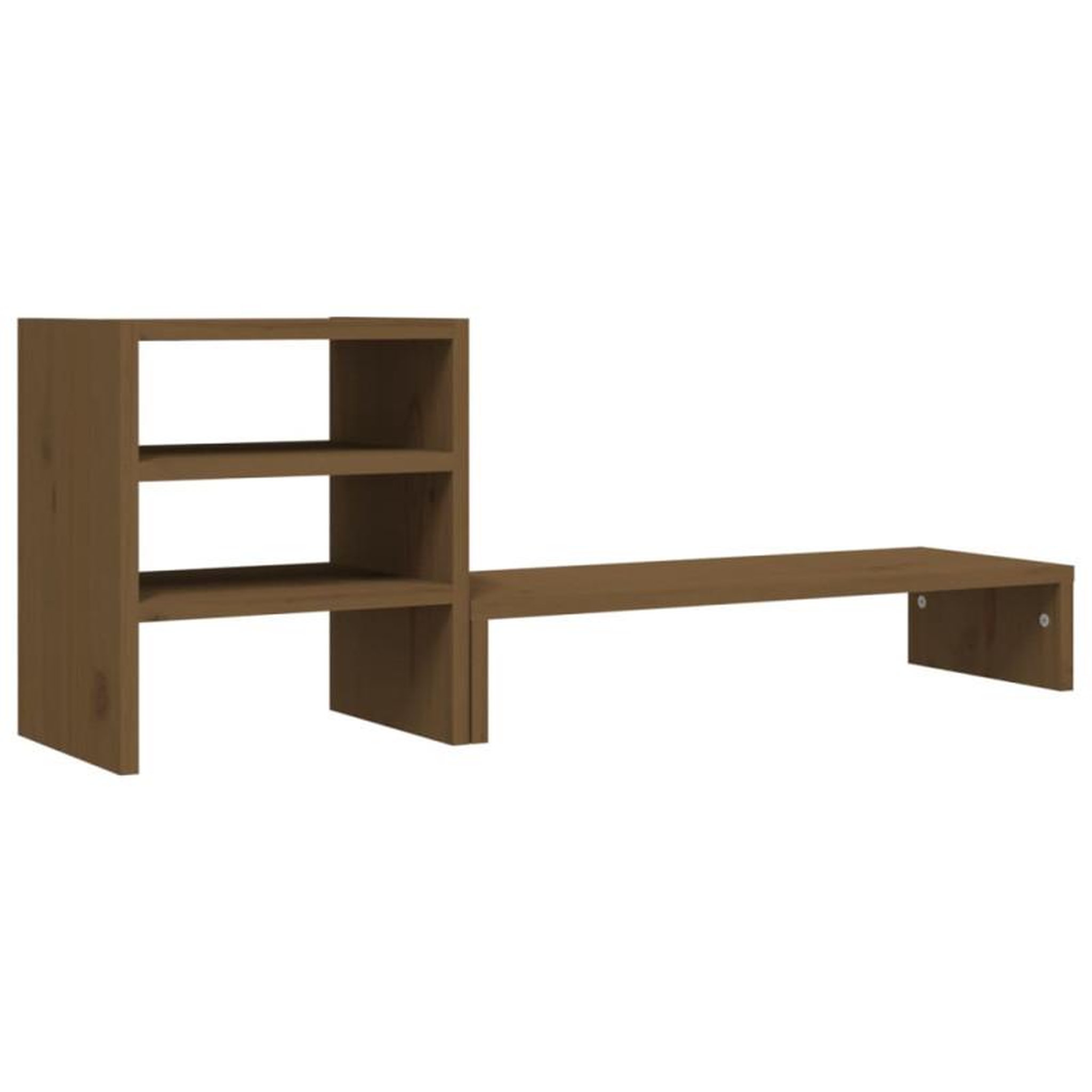 Voir la diapositive 2 : VIDAXL Support de moniteur Marron miel 81x20x30 cm Bois de pin solide