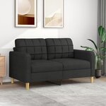 VIDAXL Canapé à 2 places Noir 140 cm Tissu