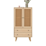 MERAX Buffet 2 porte(s) 2 tiroir(s) - 60 cm naturel panneau de particules