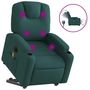 Voir la diapositive 2 : VIDAXL Fauteuil inclinable de massage electrique Vert fonce Tissu