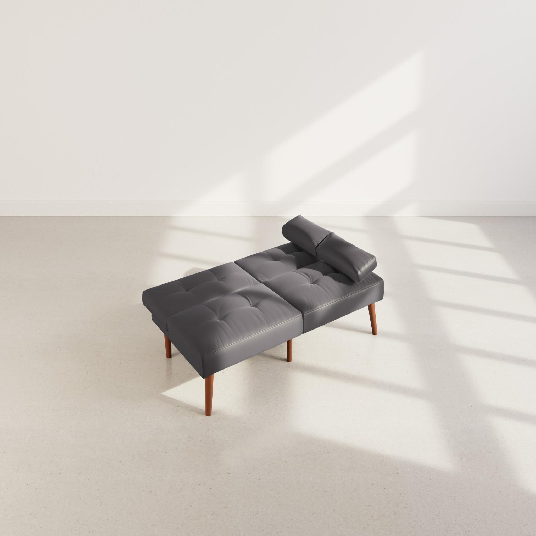 Voir la diapositive 3 : BEST MOBILIER Philae - canapé convertible clic-clac 2 places - en simili