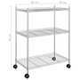 Voir la diapositive 6 : VIDAXL Etagere de rangement 3 niveaux et roues 60x35x81cm chrome 150kg