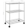 Voir la diapositive 6 : VIDAXL Etagere de rangement 3 niveaux et roues 60x35x81cm chrome 150kg