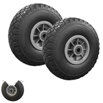 ID MARKET Lot de 2 roues increvables 250mm pour diable chariot alésage axe 16mm