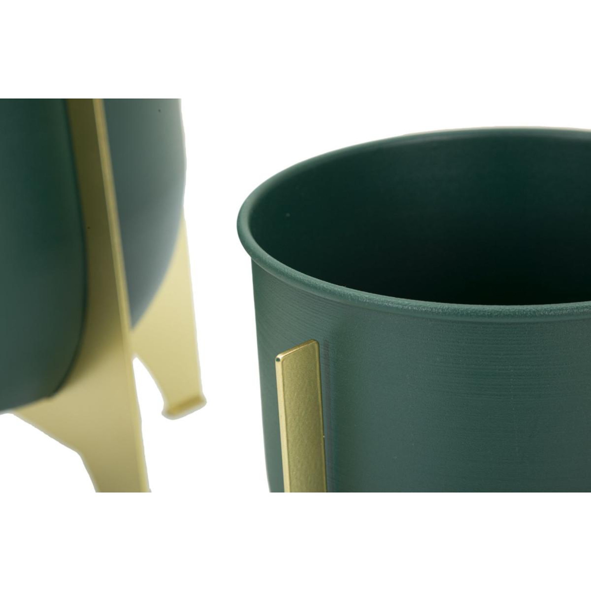 Voir la diapositive 5 : Paris Prix Lot de 2 cache-pots design  grent  26cm vert & or