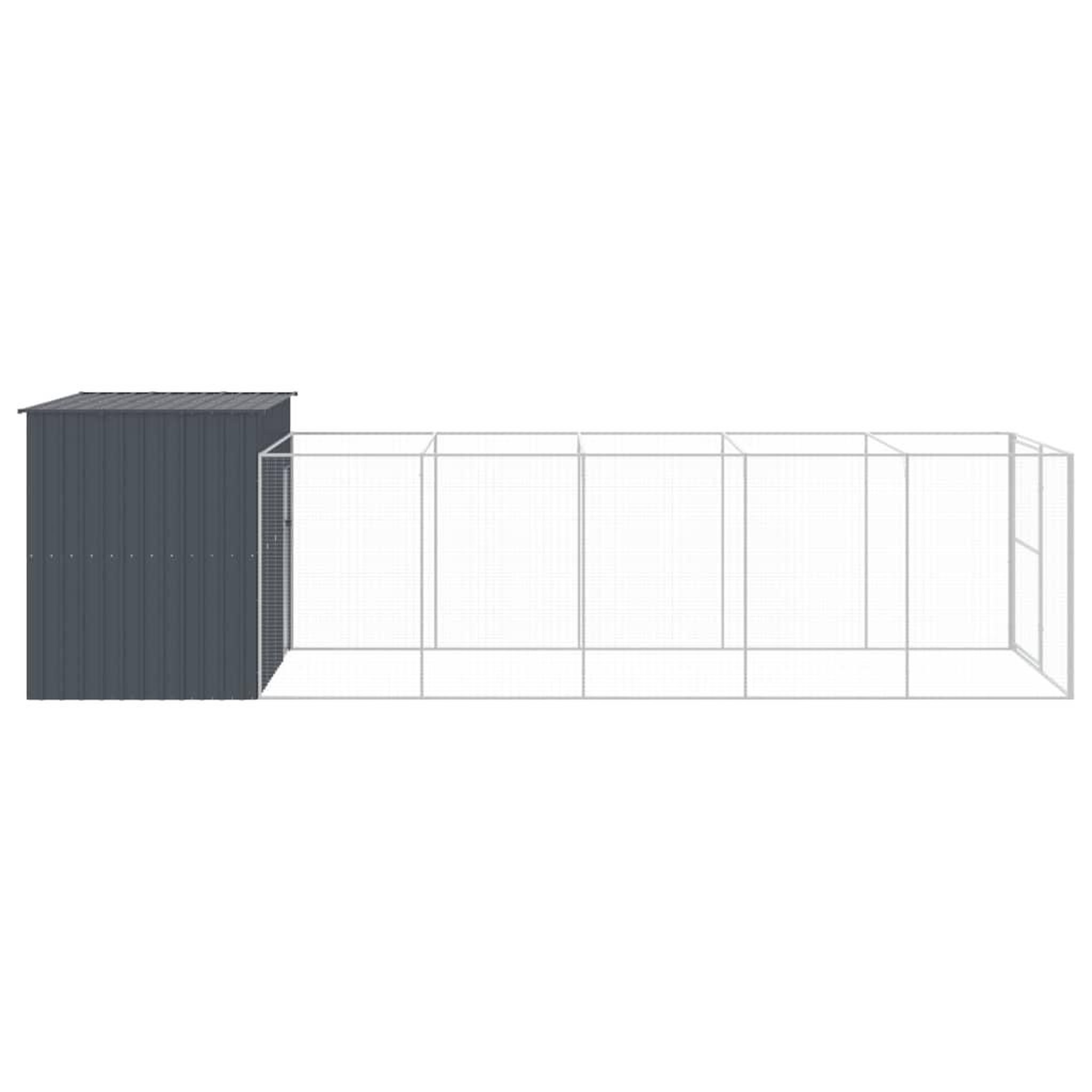 Voir la diapositive 4 : VIDAXL Niche pour chien avec cour anthracite 214x661x181 cm