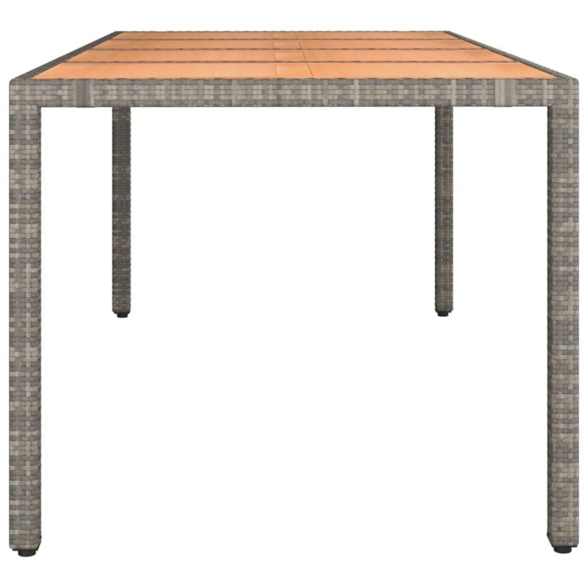VIDAXL Table de jardin et dessus en bois Gris Resine tressee et acacia