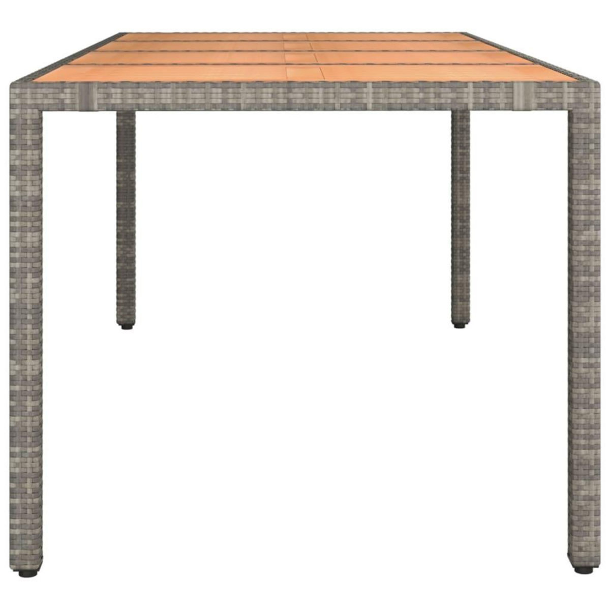 VIDAXL Table de jardin et dessus en bois Gris Resine tressee et acacia