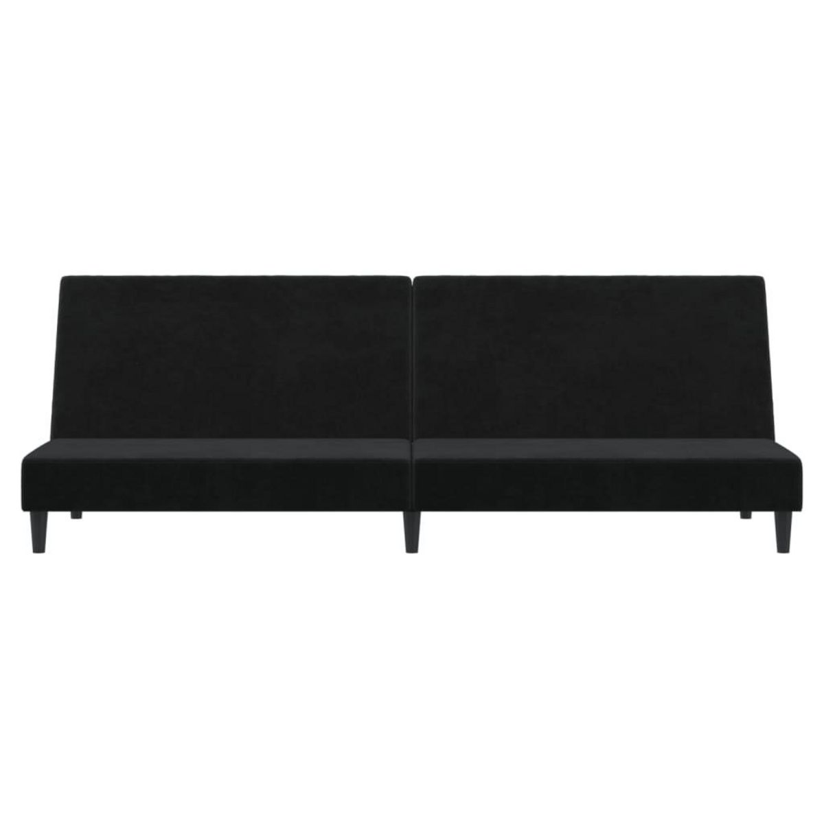 VIDAXL Canape-lit 2 places noir velours