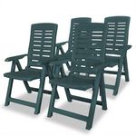 VIDAXL Chaises inclinables de jardin lot de 4 Plastique Vert