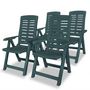Voir la diapositive 1 : VIDAXL Chaises inclinables de jardin lot de 4 Plastique Vert