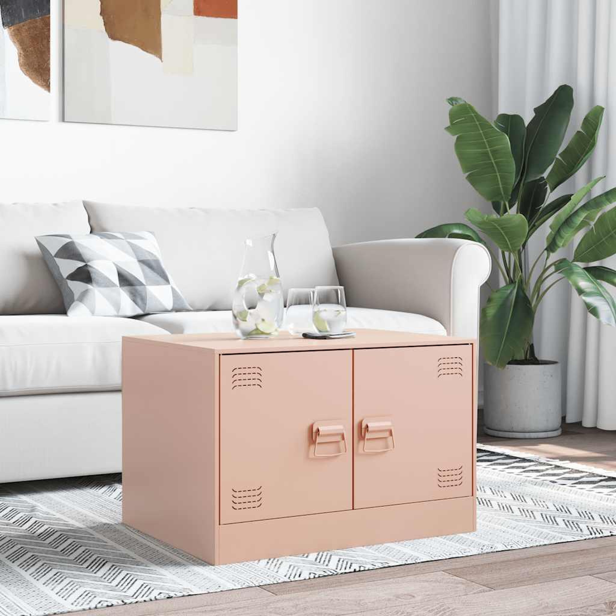 Voir la diapositive 3 : VIDAXL Table basse rose 67x50x44 cm acier