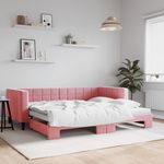 VIDAXL Lit de jour avec gigogne sans matelas rose 90x200 cm