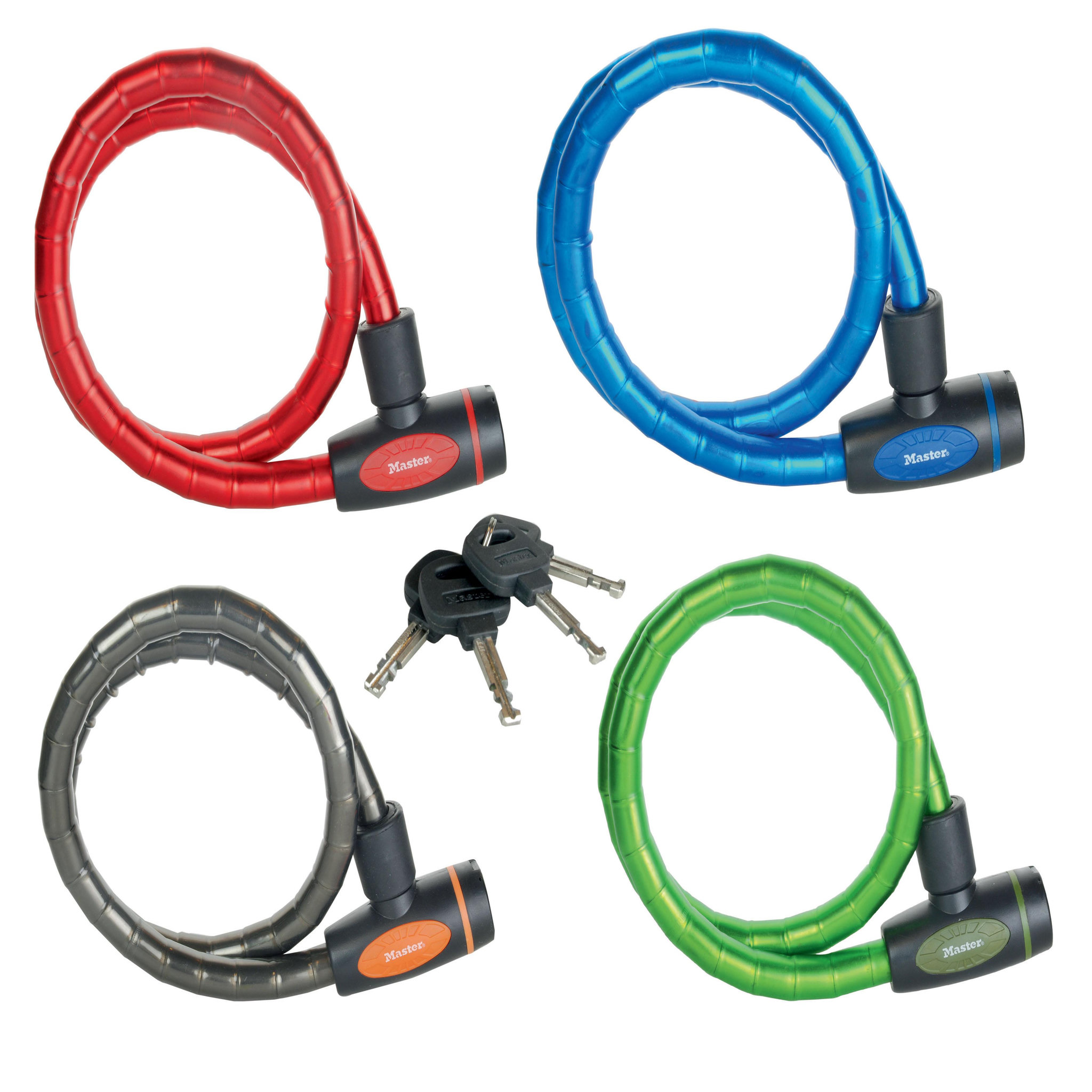 Voir la diapositive 2 : Master lock Cable antivol vélo [1 m câble] [clé] [extérieur] [couleur aléatoire] 8228eurdpro