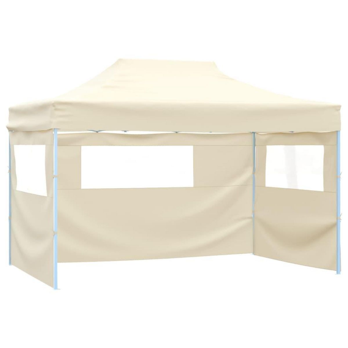 VIDAXL Tente pliable avec 4 parois lateraux 3 x 4,5 m Blanc creme