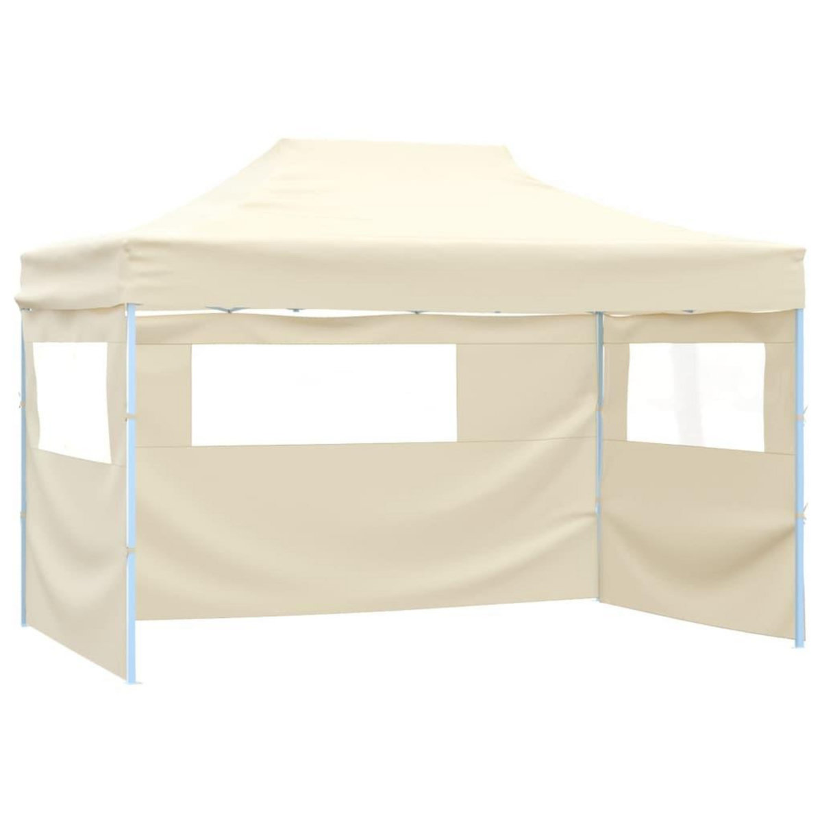 VIDAXL Tente pliable avec 4 parois lateraux 3 x 4,5 m Blanc creme