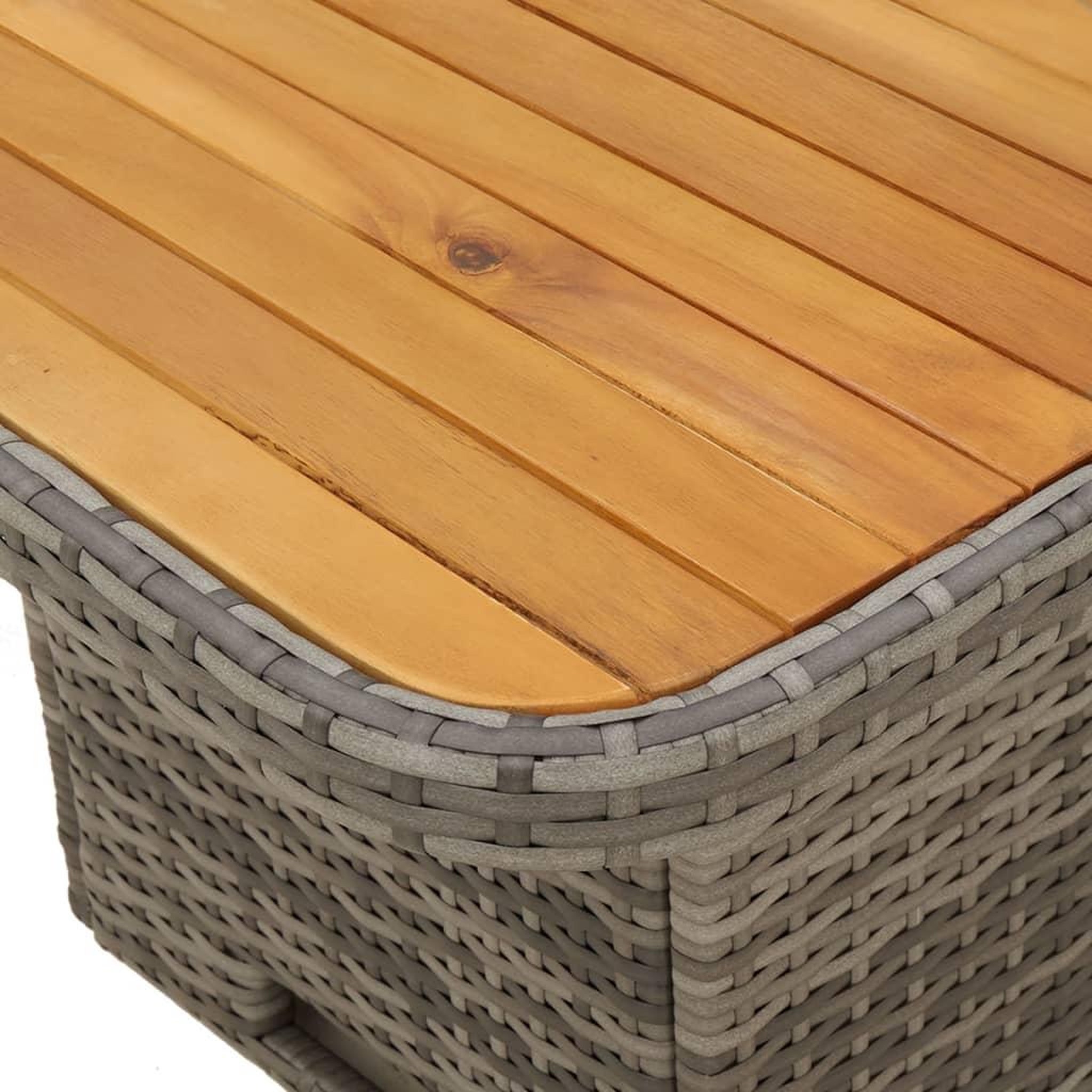 Voir la diapositive 5 : VIDAXL Ensemble a manger de jardin 5 pcs coussins gris resine tressee