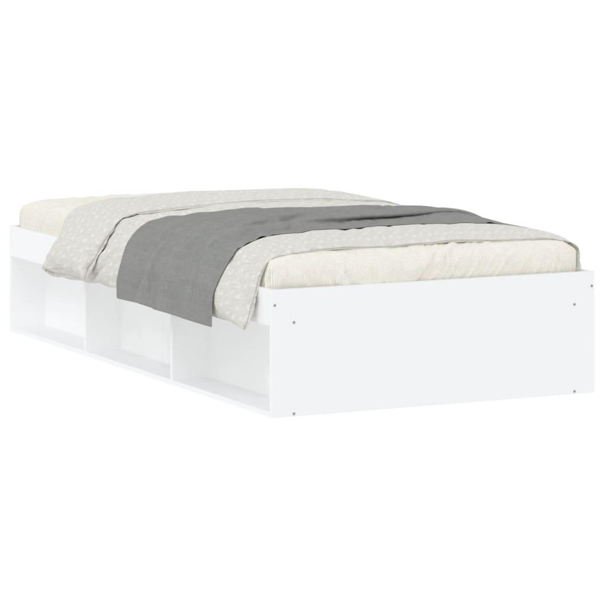 Voir la diapositive 2 : VIDAXL Cadre de lit sans matelas blanc 90x200 cm