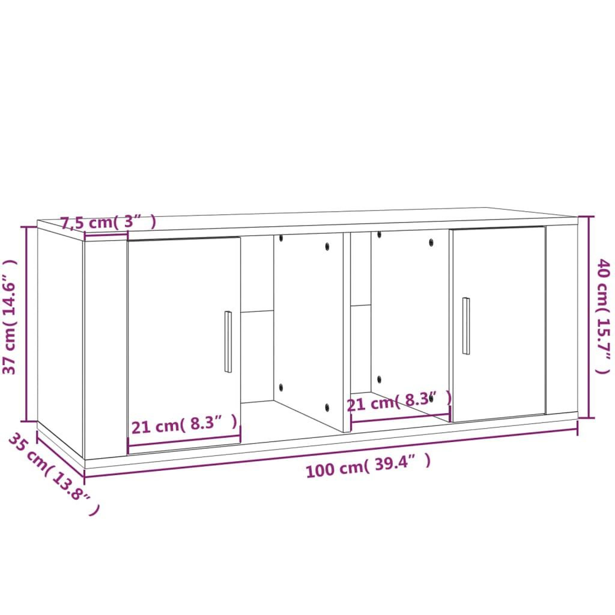 Voir la diapositive 6 : VIDAXL Meuble TV Gris beton 100x35x40 cm Bois d'ingenierie