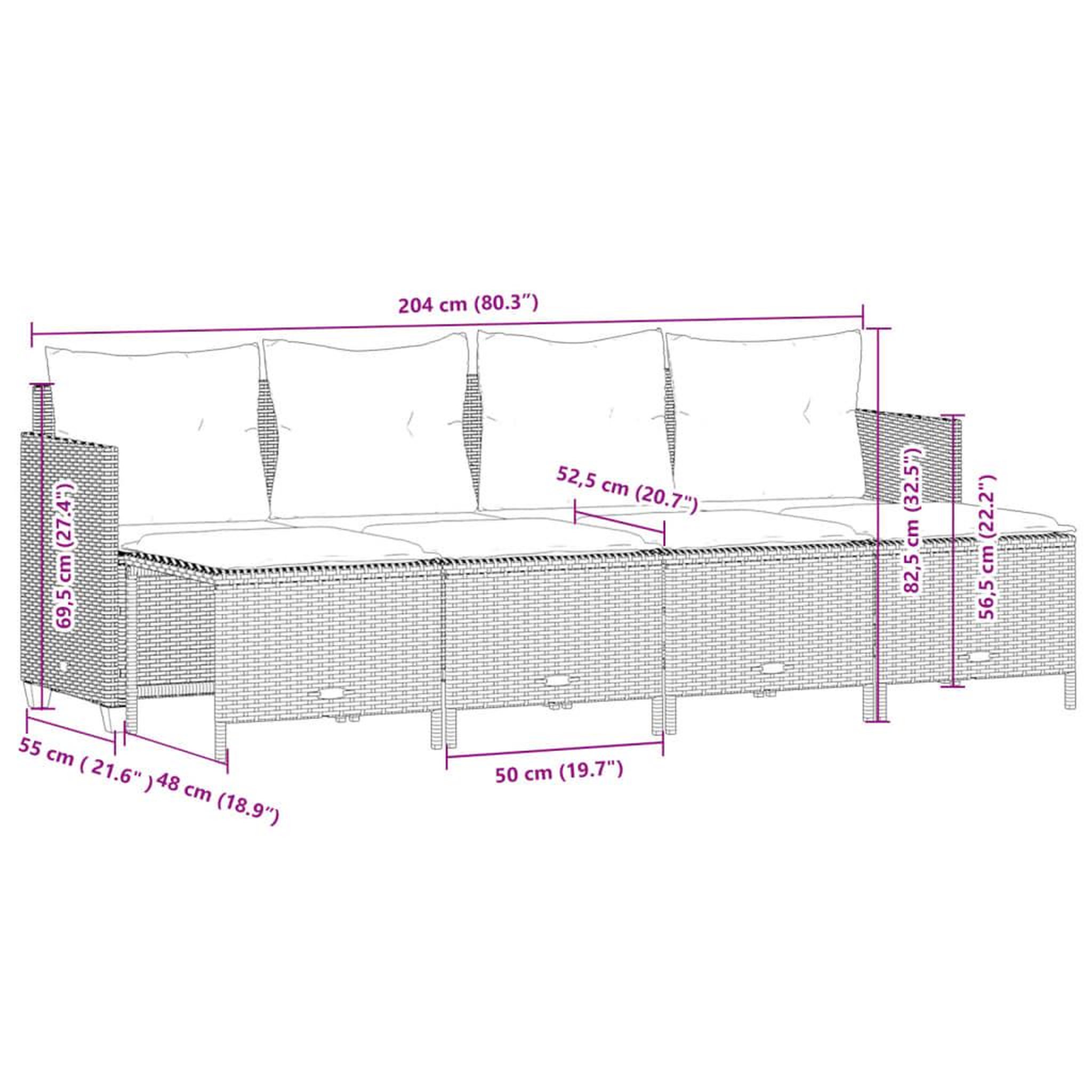 Voir la diapositive 6 : VIDAXL Salon de jardin avec coussins 5 pcs marron resine tressee