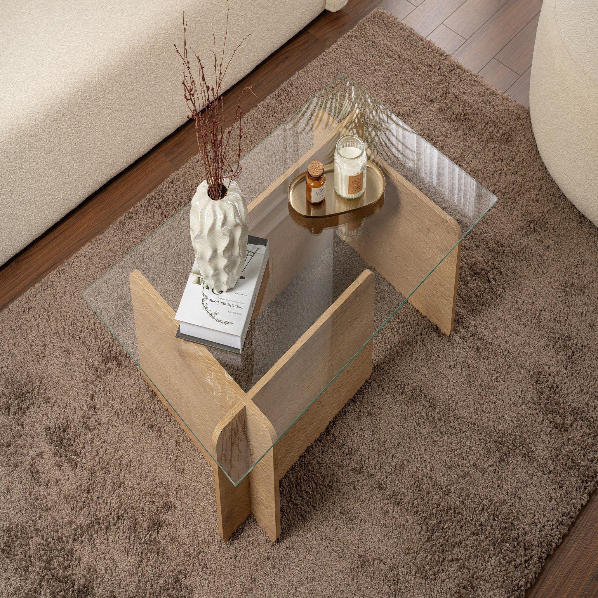 Voir la diapositive 3 : Habitat et Jardin Table basse en bois  flavio  - 105 x 65 x 30 cm - chêne