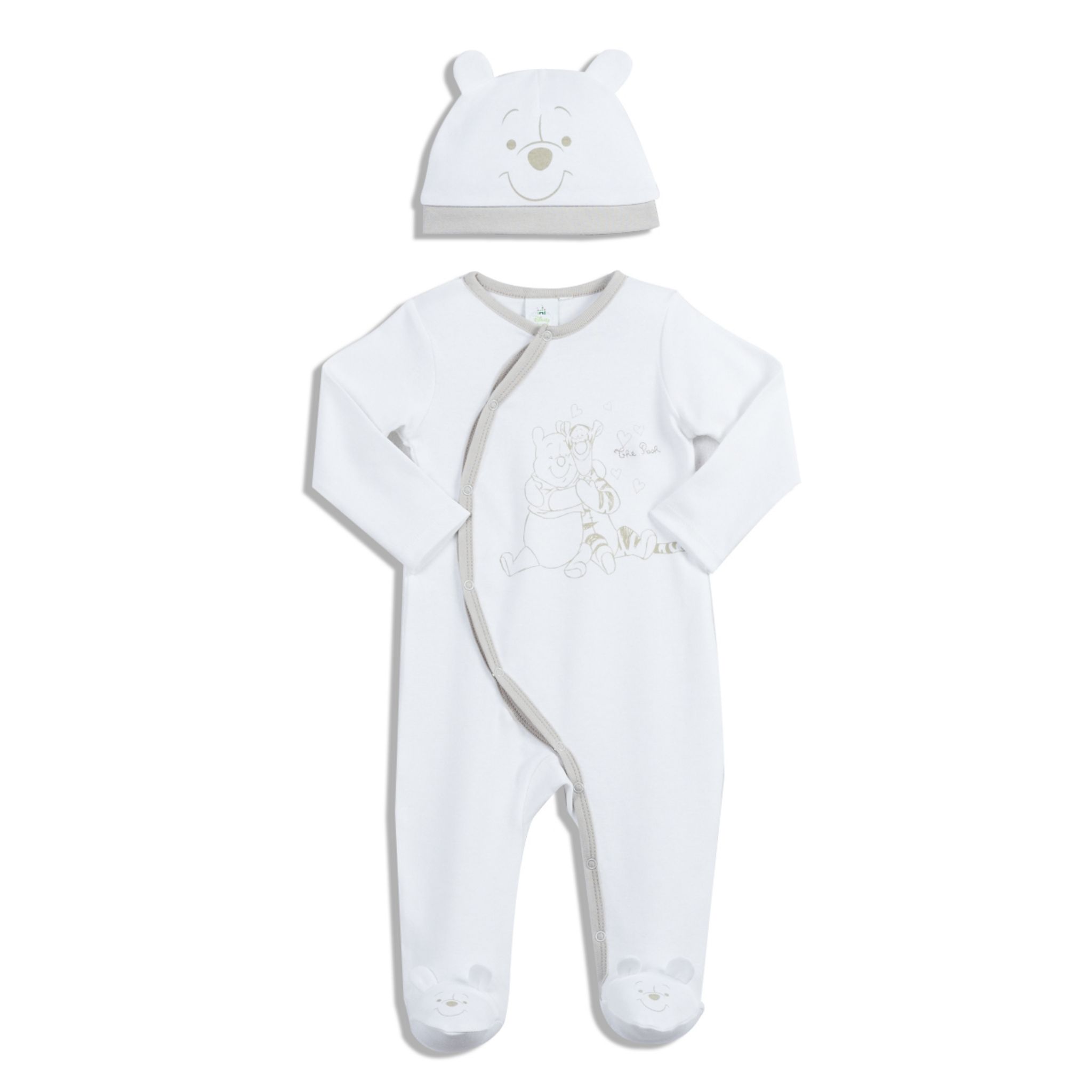 Bonnet Bébé “Born In 2025” – Marque NEXT, Blanc, Taille 1 Mois – Cadeau Naissance