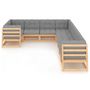 Voir la diapositive 2 : VIDAXL Salon de jardin 9 pcs avec coussins Bois de pin massif