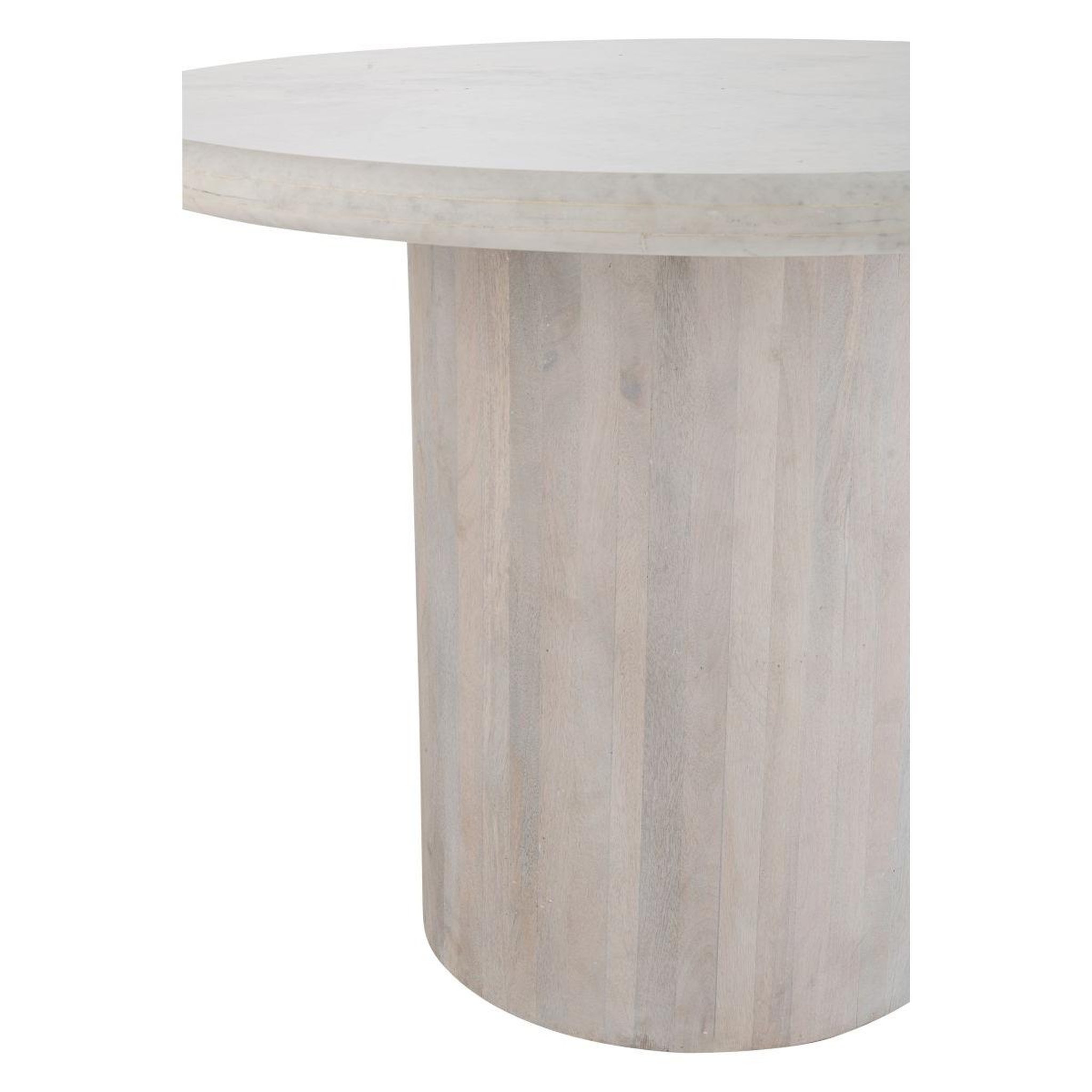 Voir la diapositive 2 : J-LINE Table à manger en marbre  noor  102cm blanc cassé
