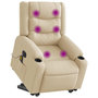 Voir la diapositive 1 : VIDAXL Fauteuil inclinable de massage electrique Creme Tissu