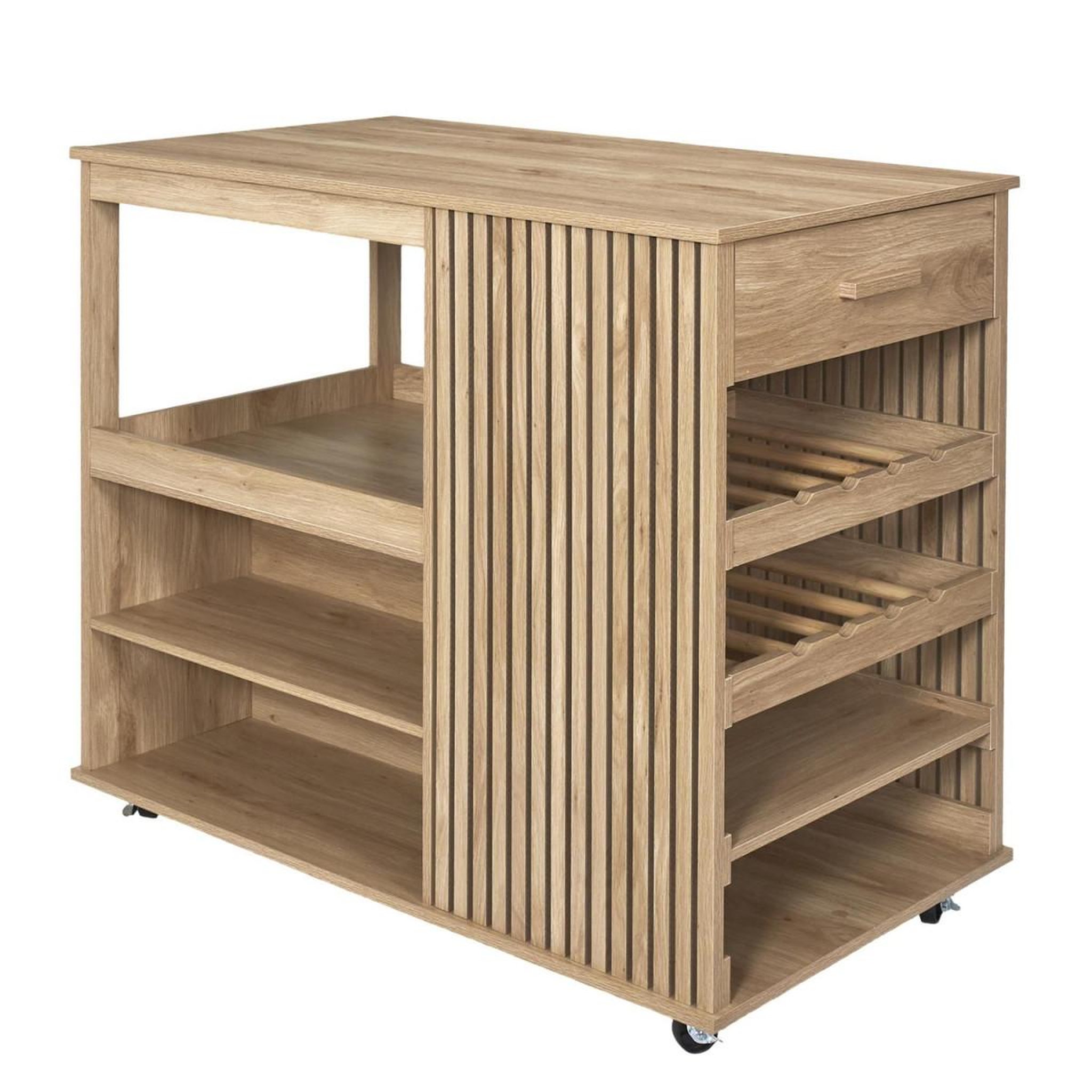 Voir la diapositive 2 : The Home Deco Factory Ilot de cuisine design  klaus  105cm marron