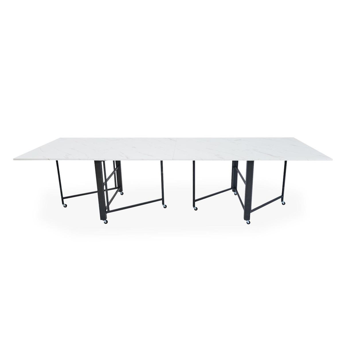 Paris Prix Table Console Extensible Effet Marbre  Troy  100-300cm Blanc