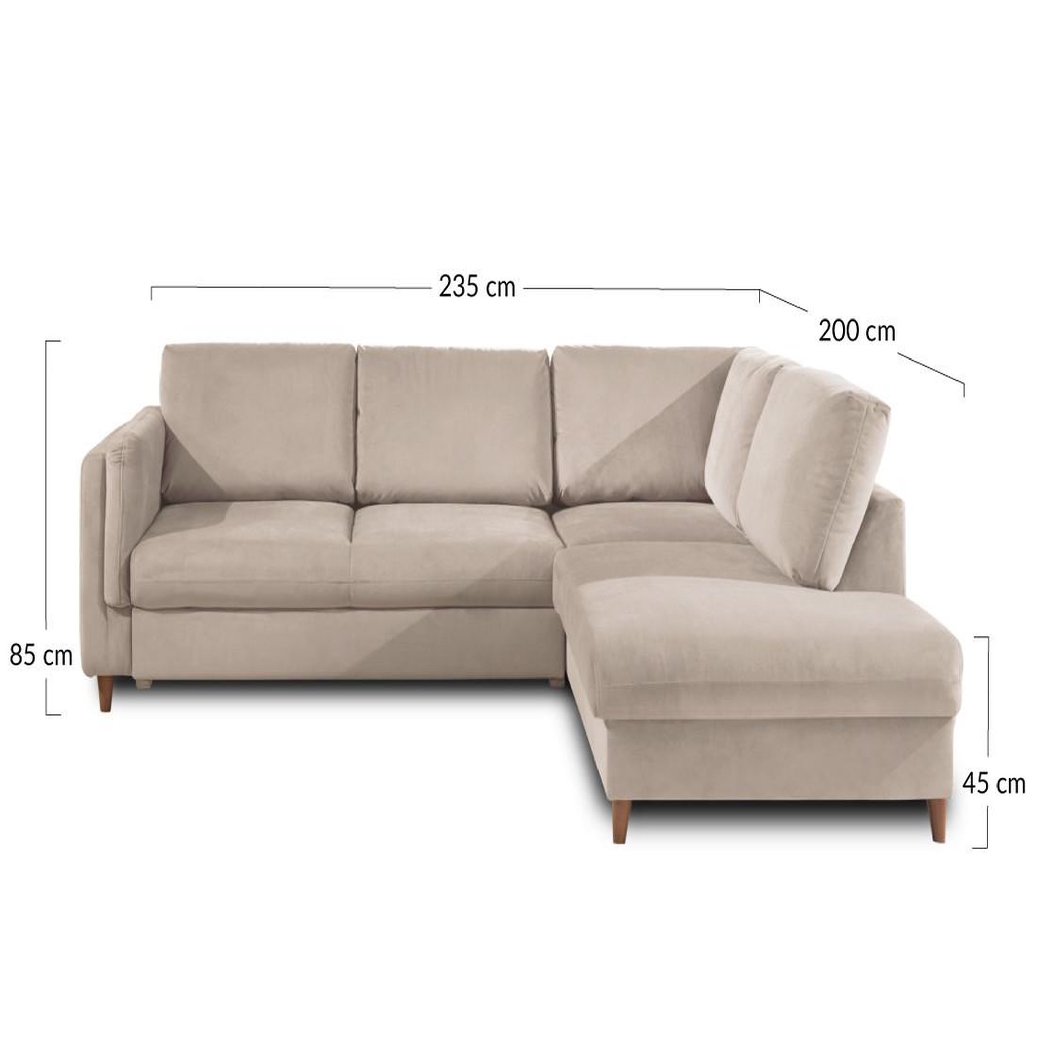 Voir la diapositive 6 : BEST MOBILIER Brooke - canapé d'angle droit - convertible - 5 places - en velours