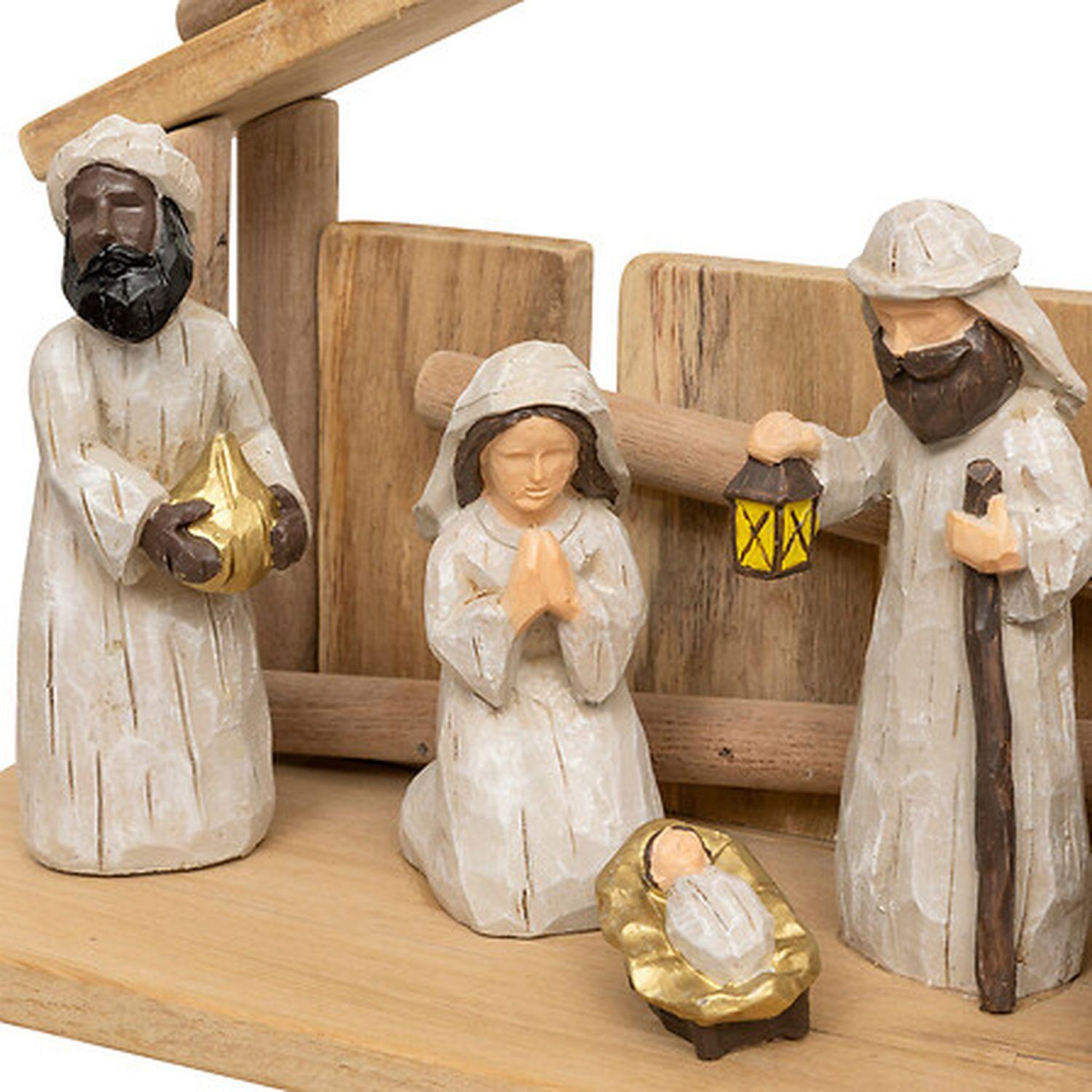 Voir la diapositive 3 : FEERIC LIGHT & CHRISTMAS Crèche de noël 7 santons en résine