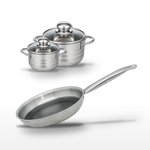 ELO Lot Poêle 28cm & 2 Faitouts 12/16cm Elo Relief Solution