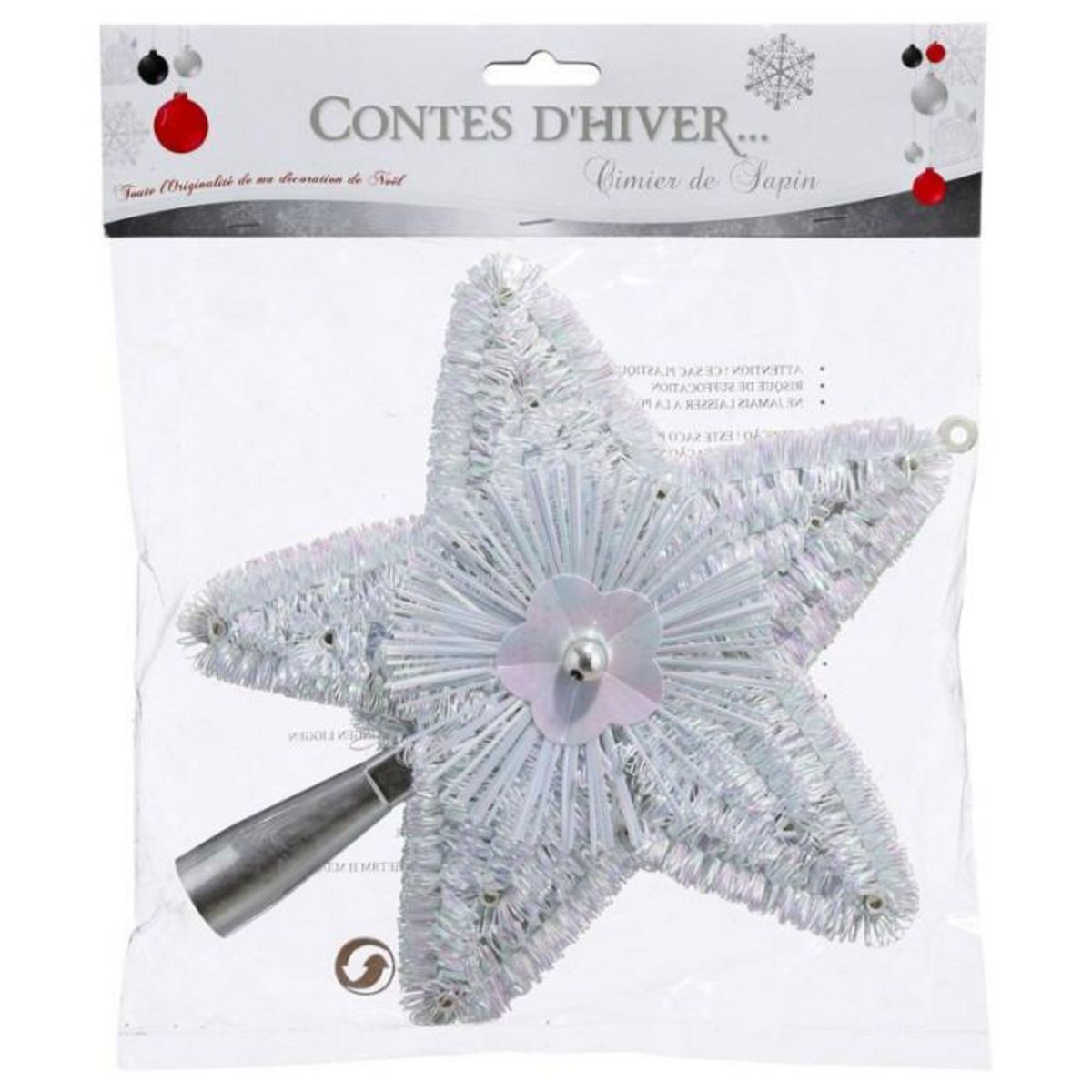 FEERIC LIGHT & CHRISTMAS Cimier pour Sapin de Noël  Colorama  23cm Blanc