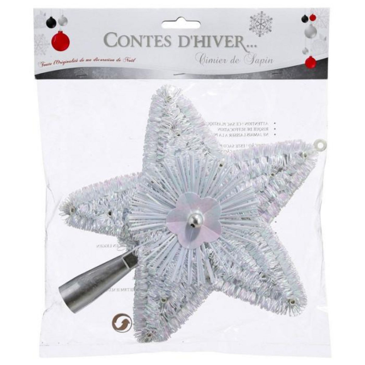 FEERIC LIGHT & CHRISTMAS Cimier pour Sapin de Noël  Colorama  23cm Blanc