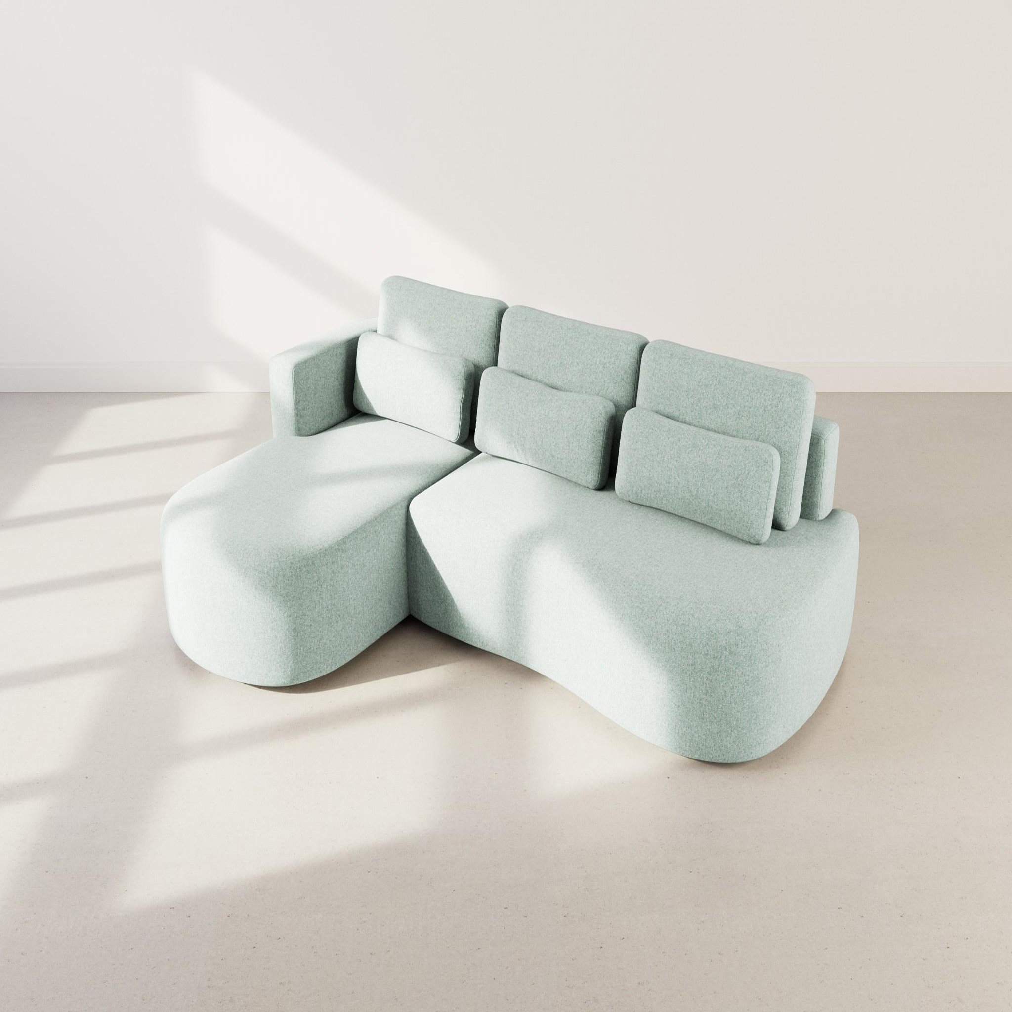 Voir la diapositive 6 : BEST MOBILIER Mahina - canapé d'angle gauche 4 places convertible avec coffre en tissu texturé