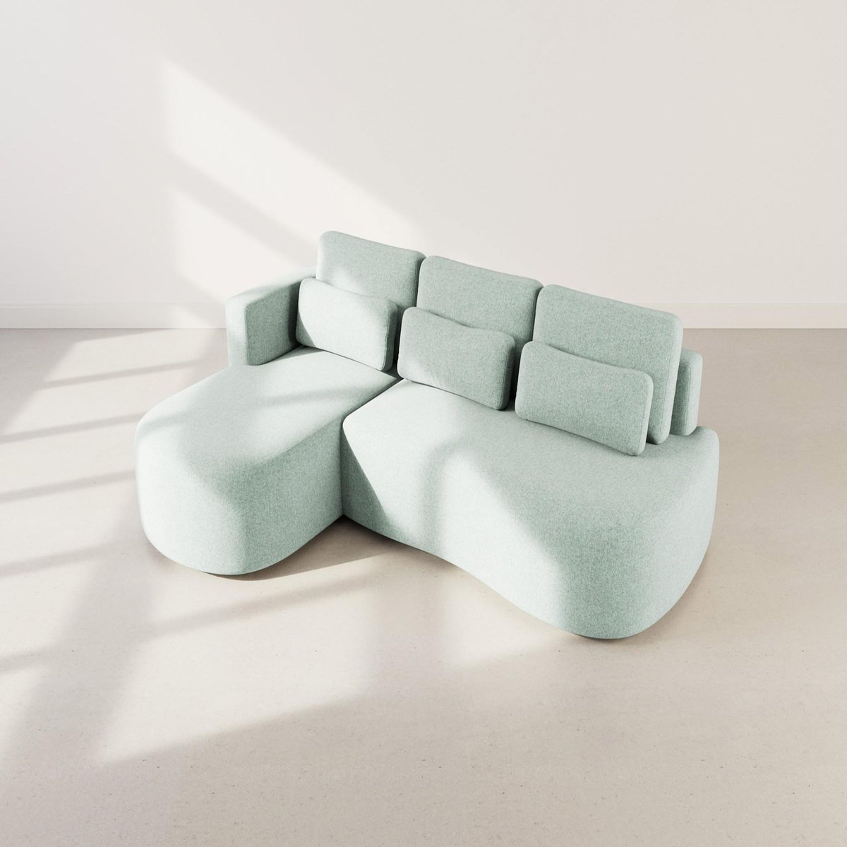 LISA DESIGN Mahina - canapé d'angle gauche 4 places convertible avec coffre en tissu texturé