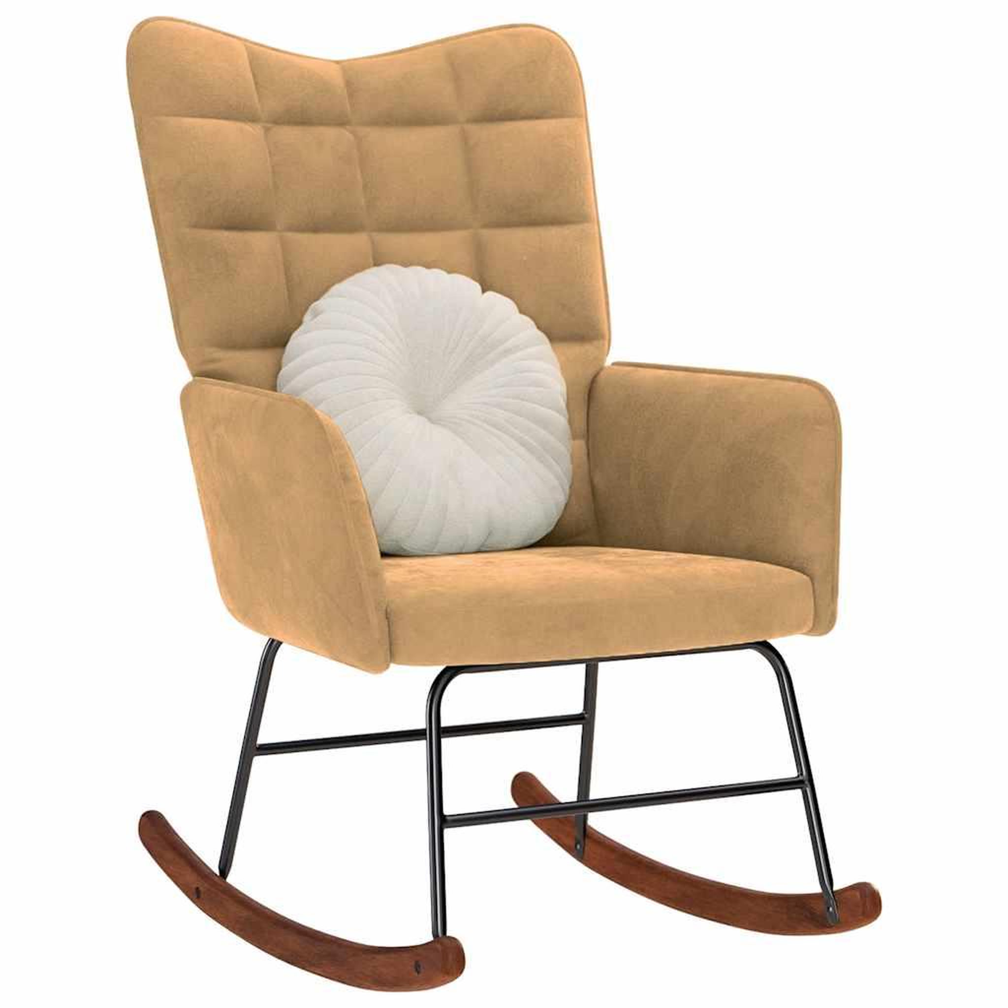 VIDAXL Chaise a bascule Marron Velours